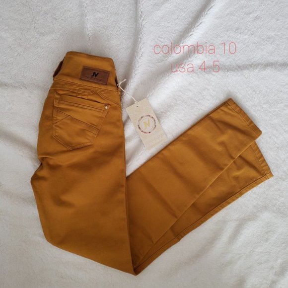 jeans colombianos levanta cola talla americana 4-5 color mostaza - Picture 3 of 5